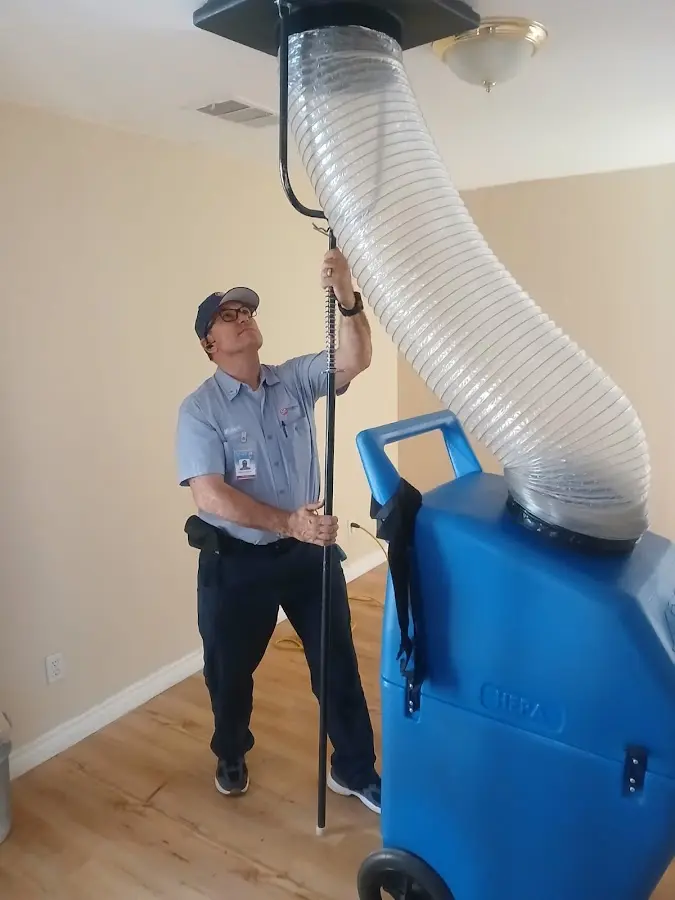 Mini Split Installation technician using HEPA equipment in Wyoming